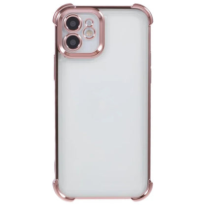For iPhone 11 Electroplating Phone Case Heart Pattern Edge TPU Phone Back Cover