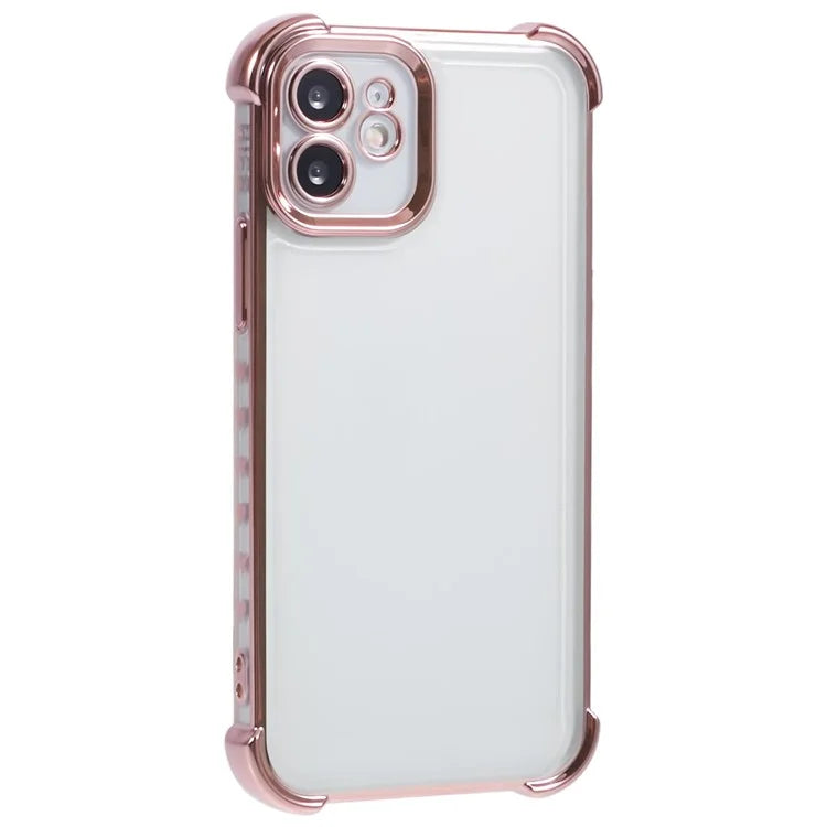 For iPhone 11 Electroplating Phone Case Heart Pattern Edge TPU Phone Back Cover