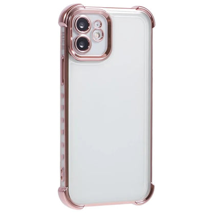 For iPhone 11 Electroplating Phone Case Heart Pattern Edge TPU Phone Back Cover