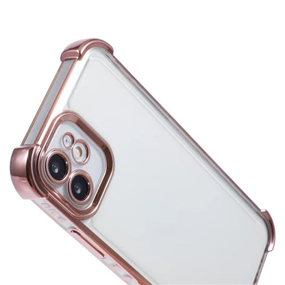 For iPhone 11 Electroplating Phone Case Heart Pattern Edge TPU Phone Back Cover
