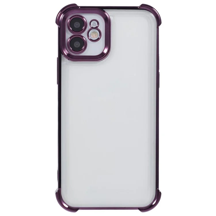 For iPhone 11 Electroplating Phone Case Heart Pattern Edge TPU Phone Back Cover