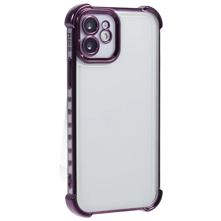 For iPhone 11 Electroplating Phone Case Heart Pattern Edge TPU Phone Back Cover