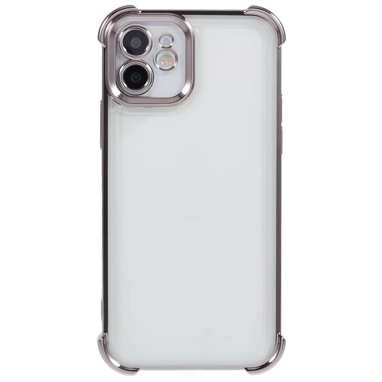 For iPhone 11 Electroplating Phone Case Heart Pattern Edge TPU Phone Back Cover