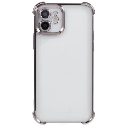 For iPhone 11 Electroplating Phone Case Heart Pattern Edge TPU Phone Back Cover