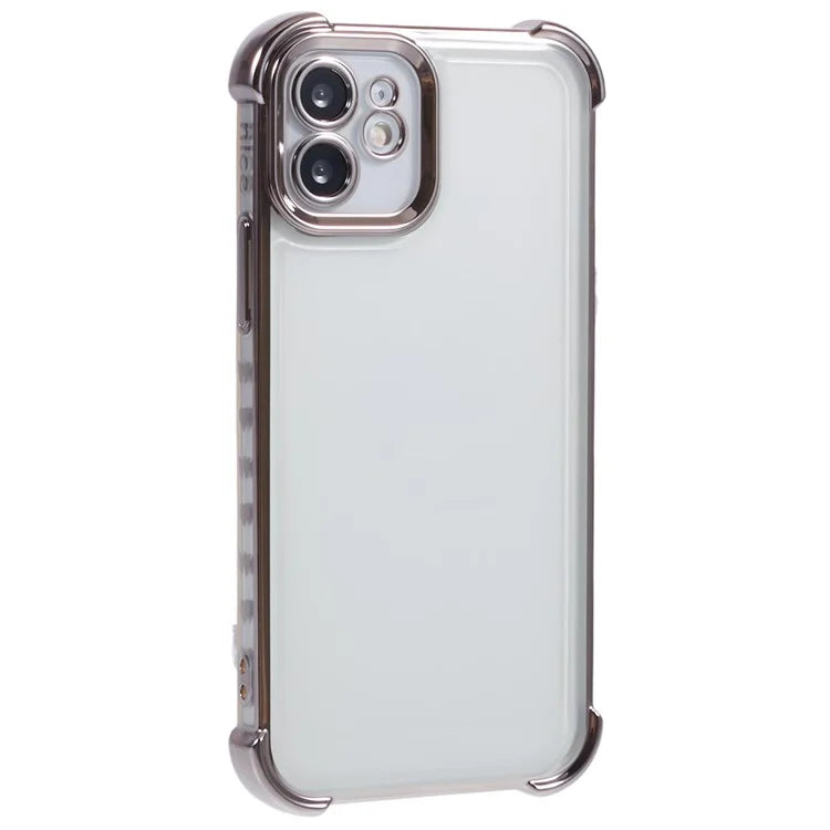 For iPhone 11 Electroplating Phone Case Heart Pattern Edge TPU Phone Back Cover