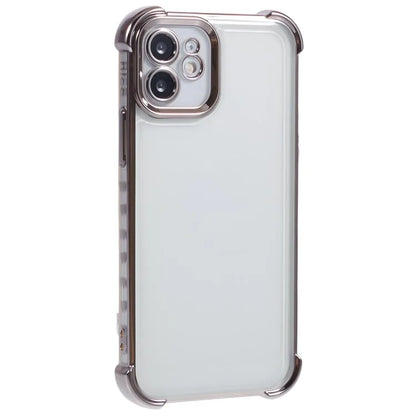 For iPhone 11 Electroplating Phone Case Heart Pattern Edge TPU Phone Back Cover