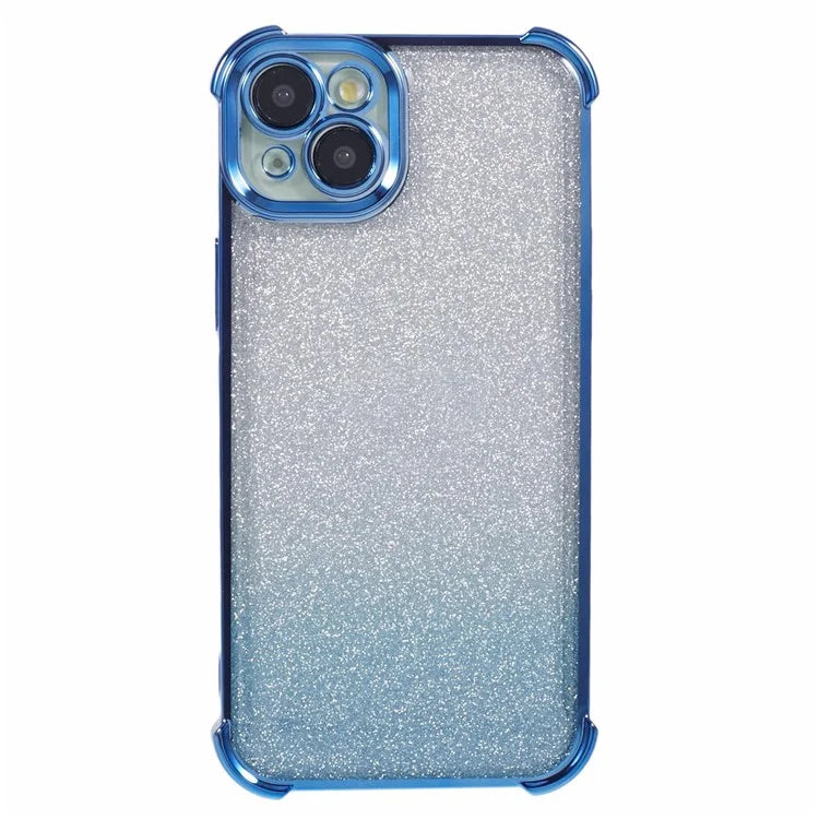 For iPhone 14 Anti-Fall Phone Case Glitter Gradient Electroplating TPU Phone Cover
