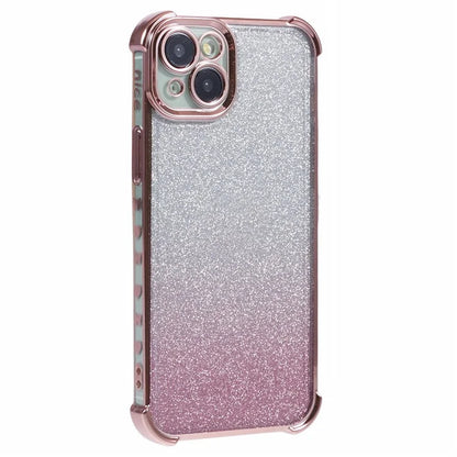 For iPhone 14 Anti-Fall Phone Case Glitter Gradient Electroplating TPU Phone Cover