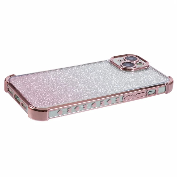 For iPhone 14 Anti-Fall Phone Case Glitter Gradient Electroplating TPU Phone Cover
