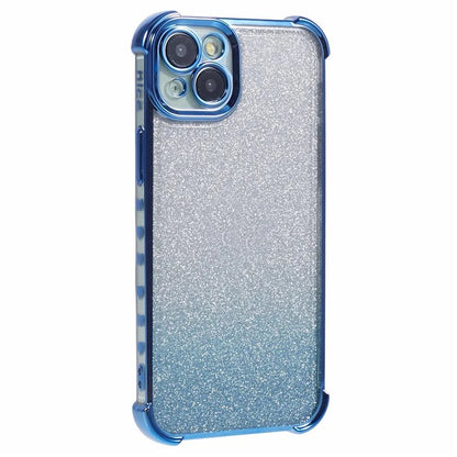 For iPhone 14 Plus Cell Phone Cover Glitter Gradient Electroplating Anti-Fall TPU Phone Case