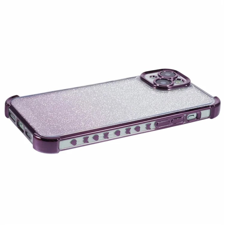 For iPhone 14 Plus Cell Phone Cover Glitter Gradient Electroplating Anti-Fall TPU Phone Case