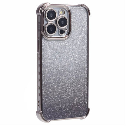For iPhone 14 Pro Max Case Glitter Electroplating TPU Phone Cover with Side Heart Pattern