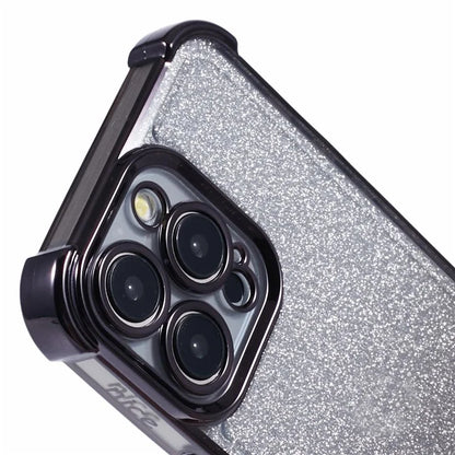 For iPhone 14 Pro Max Case Glitter Electroplating TPU Phone Cover with Side Heart Pattern