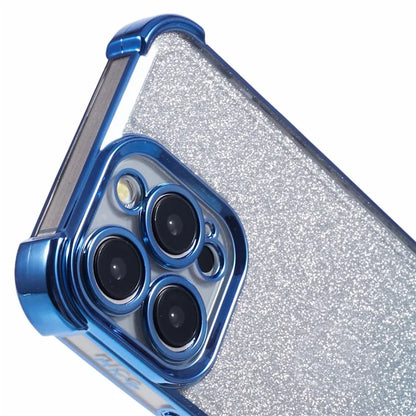 For iPhone 14 Pro Max Case Glitter Electroplating TPU Phone Cover with Side Heart Pattern