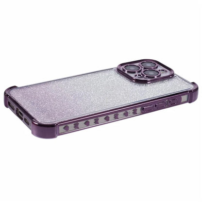 For iPhone 12 Pro Max Case Electroplating TPU Glitter Gradient Phone Protective Cover