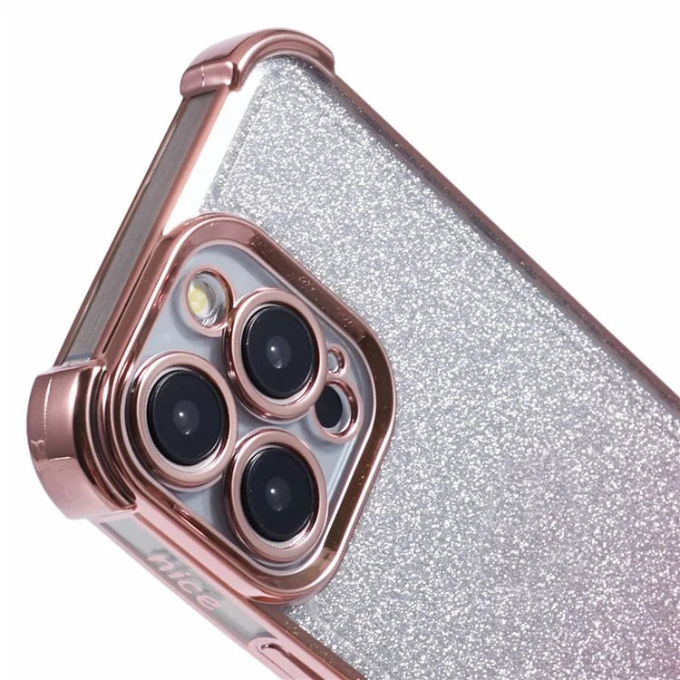For iPhone 12 Pro Max Case Electroplating TPU Glitter Gradient Phone Protective Cover