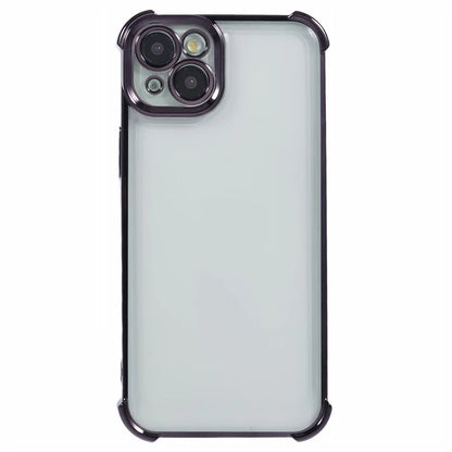 For iPhone 14 Case Electroplating TPU Phone Back Cover with Side Heart Pattern