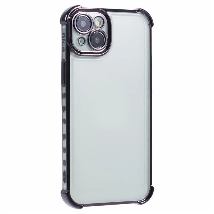 For iPhone 14 Case Electroplating TPU Phone Back Cover with Side Heart Pattern