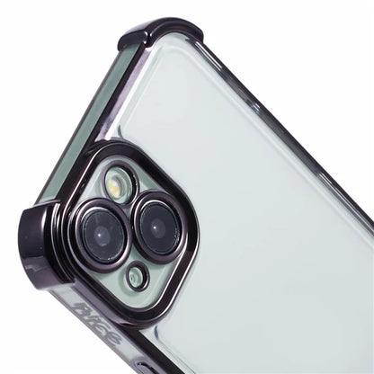 For iPhone 14 Case Electroplating TPU Phone Back Cover with Side Heart Pattern