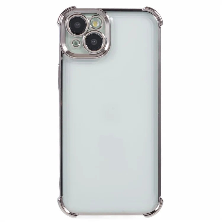 For iPhone 14 Case Electroplating TPU Phone Back Cover with Side Heart Pattern