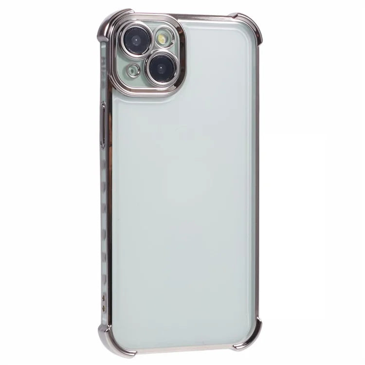 For iPhone 14 Case Electroplating TPU Phone Back Cover with Side Heart Pattern