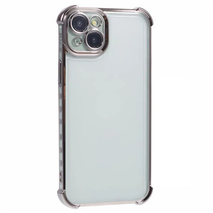 For iPhone 14 Case Electroplating TPU Phone Back Cover with Side Heart Pattern