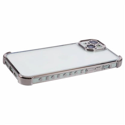 For iPhone 14 Case Electroplating TPU Phone Back Cover with Side Heart Pattern