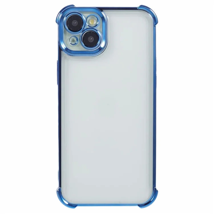 For iPhone 14 Case Electroplating TPU Phone Back Cover with Side Heart Pattern