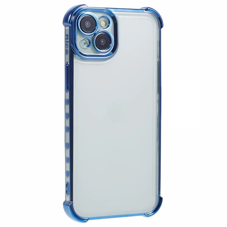 For iPhone 14 Case Electroplating TPU Phone Back Cover with Side Heart Pattern