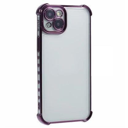 For iPhone 14 Case Electroplating TPU Phone Back Cover with Side Heart Pattern