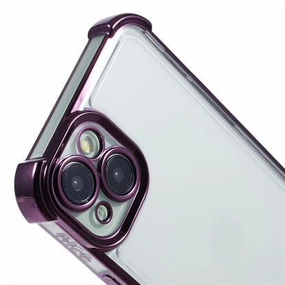 For iPhone 14 Case Electroplating TPU Phone Back Cover with Side Heart Pattern
