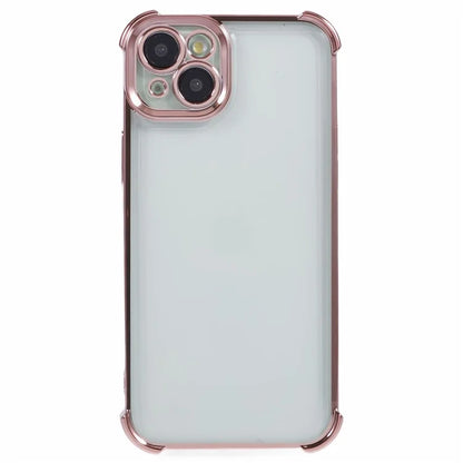 For iPhone 14 Case Electroplating TPU Phone Back Cover with Side Heart Pattern