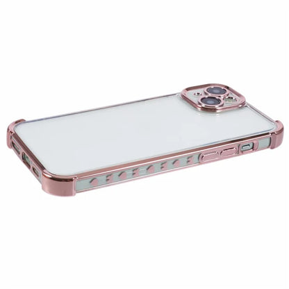 For iPhone 14 Case Electroplating TPU Phone Back Cover with Side Heart Pattern