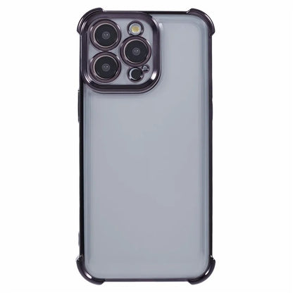For iPhone 15 Pro Case Side Heart Pattern Electroplating TPU Mobile Phone Cover