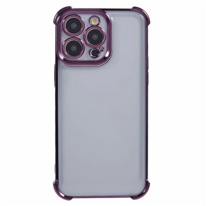For iPhone 15 Pro Case Side Heart Pattern Electroplating TPU Mobile Phone Cover