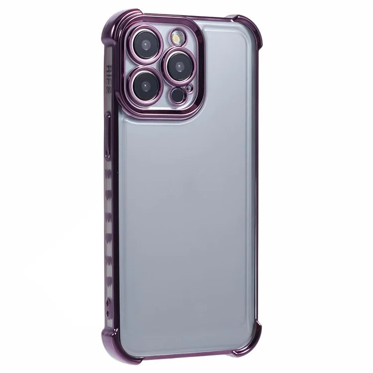 For iPhone 15 Pro Case Side Heart Pattern Electroplating TPU Mobile Phone Cover