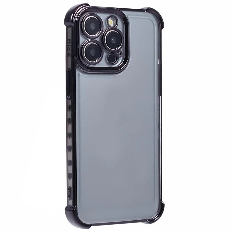 For iPhone 14 Pro Max Case Side Heart Pattern Shockproof Electroplating TPU Phone Cover
