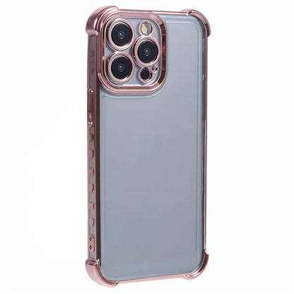 For iPhone 14 Pro Max Case Side Heart Pattern Shockproof Electroplating TPU Phone Cover
