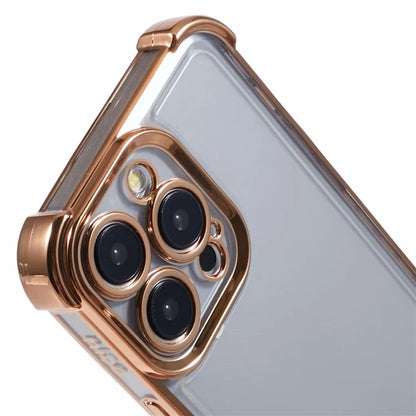 For iPhone 14 Pro Case Electroplated TPU Phone Cover with Heart Pattern Edge