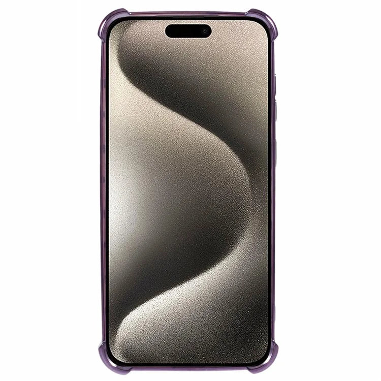 For iPhone 14 Pro Case Electroplated TPU Phone Cover with Heart Pattern Edge