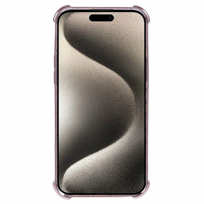 For iPhone 15 Side Heart Pattern Case Kickstand TPU Phone Cover with Mirror