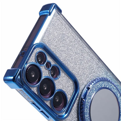 For Samsung Galaxy S22 Ultra 5G Case TPU Glitter Phone Cover with Kickstand and Mirror