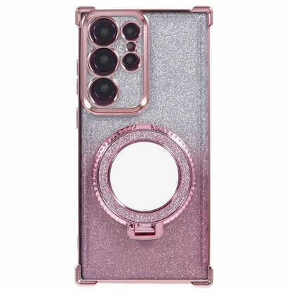 For Samsung Galaxy S22 Ultra 5G Case TPU Glitter Phone Cover with Kickstand and Mirror