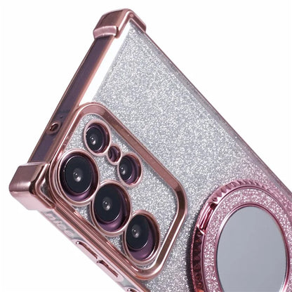 For Samsung Galaxy S22 Ultra 5G Case TPU Glitter Phone Cover with Kickstand and Mirror