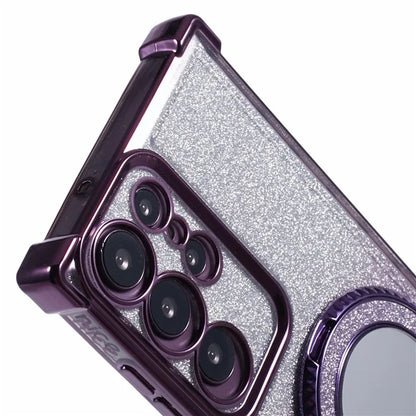 For Samsung Galaxy S22 Ultra 5G Case TPU Glitter Phone Cover with Kickstand and Mirror