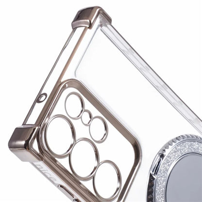 For Samsung Galaxy S22 Ultra 5G Side Heart Pattern Case Kickstand TPU Phone Cover with Mirror