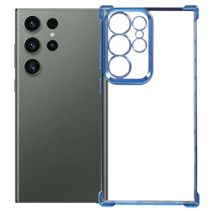 For Samsung Galaxy S22 Ultra 5G Case Electroplating Heart Pattern Edge TPU Phone Back Cover