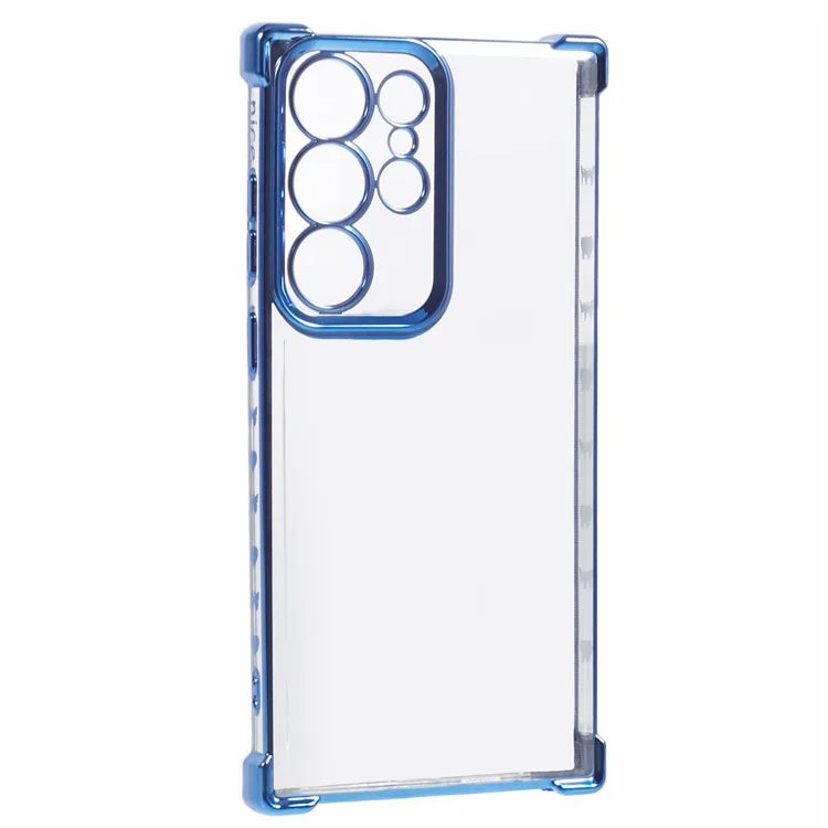 For Samsung Galaxy S22 Ultra 5G Case Electroplating Heart Pattern Edge TPU Phone Back Cover