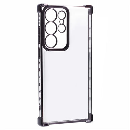 For Samsung Galaxy S22 Ultra 5G Case Electroplating Heart Pattern Edge TPU Phone Back Cover