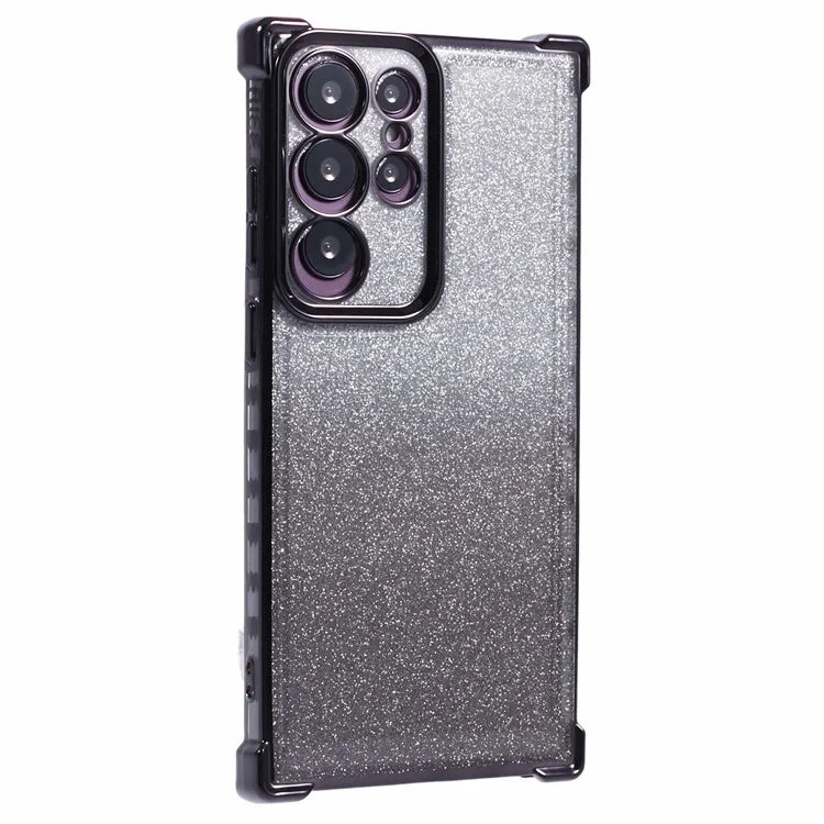 For Samsung Galaxy S22 Ultra 5G Case TPU Glitter Gradien Phone Cover Love Heart Pattern Frame
